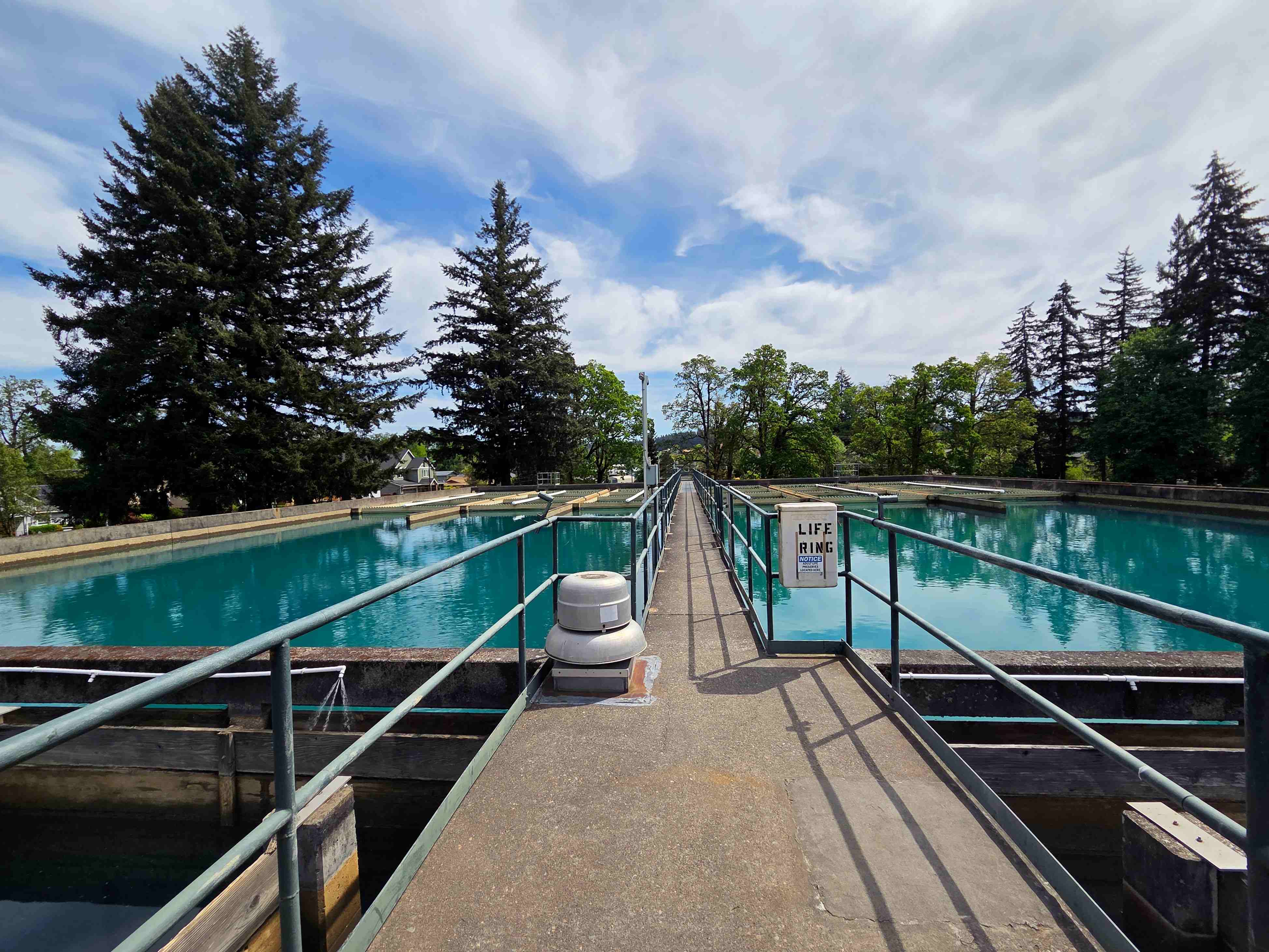 Sedimentation basins at treatment plant